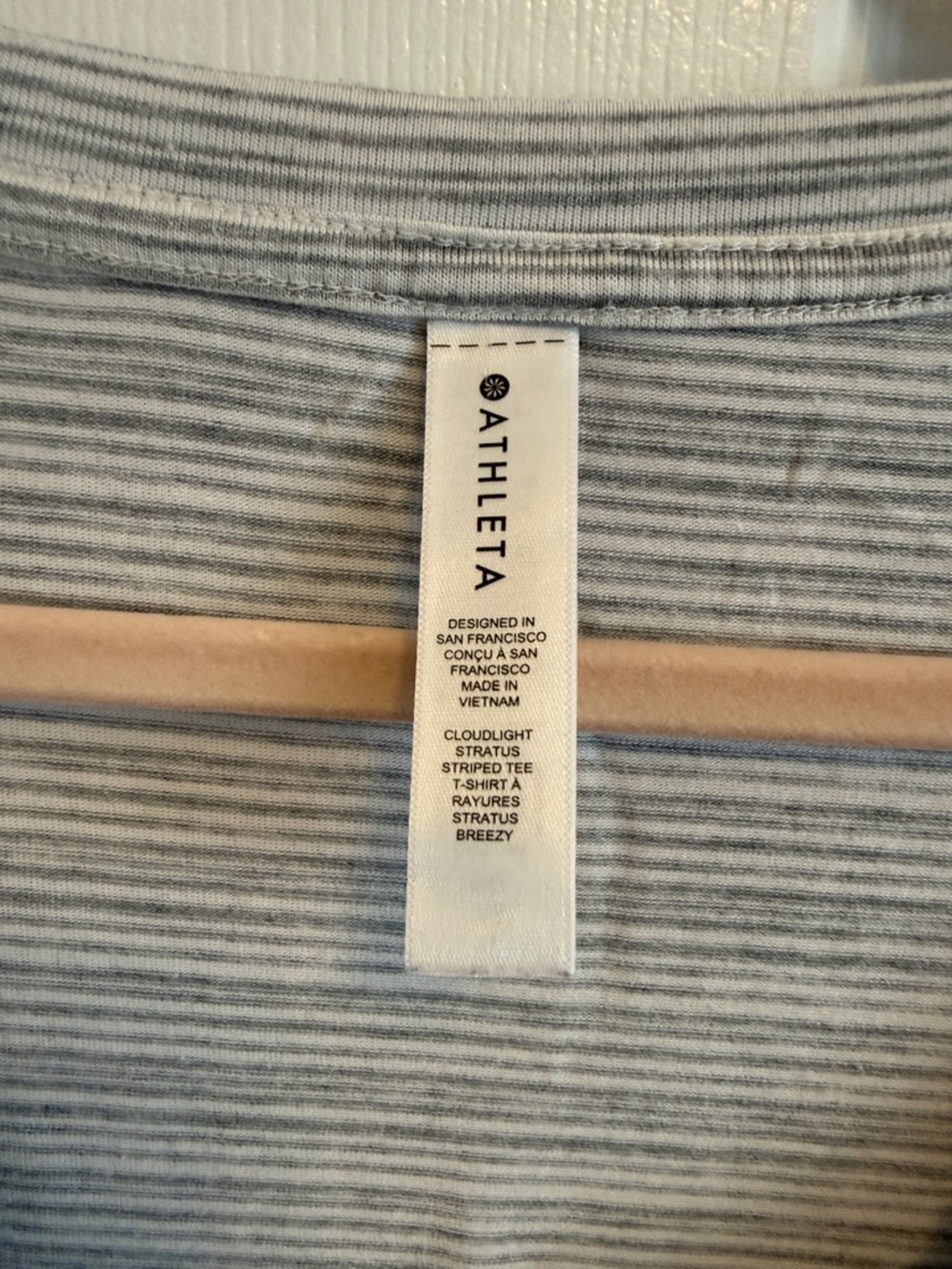 Athleta Cloudlight Stratus Tee Sleeveless Gray Striped Top Size XL - Picture 4 of 6